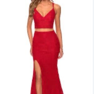 La Femme Vibrant Red Dress